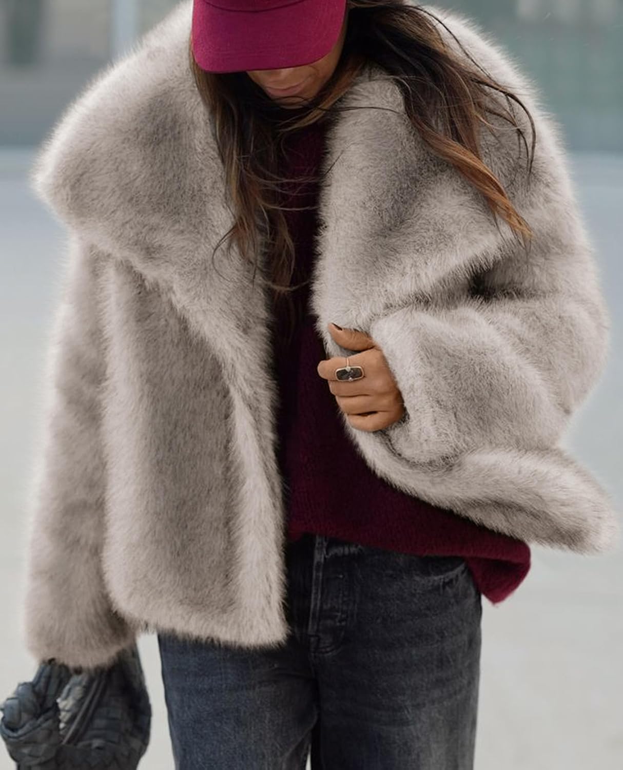 PRETTYGARDEN Womens Winter Coats 2026 Trendy Long Sleeve Furry Faux Fur Jackets Button Lapel Warm Fall Outwear with Pockets - Image 3