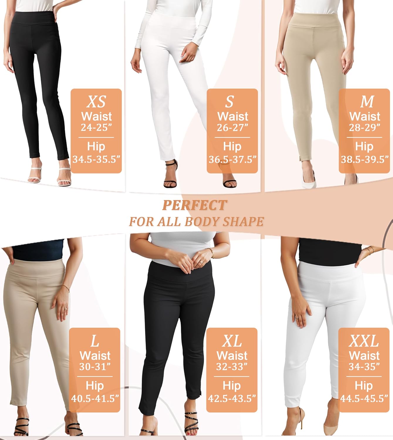 Hybrid & Company Women's Premium Comfort Pants Ultra Stretch Tailored Fit Office Trousers - Image 5