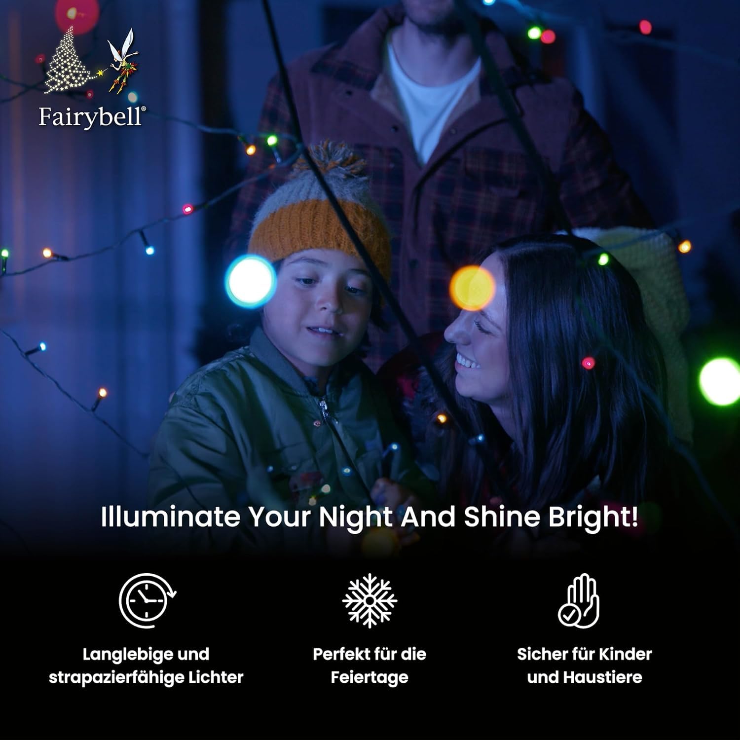Fairybell LED-Weihnachtsbaum für draussen - 4 Meter - 640 LEDs - Weihnachtsbaum inklusive Mast - Warmweiss