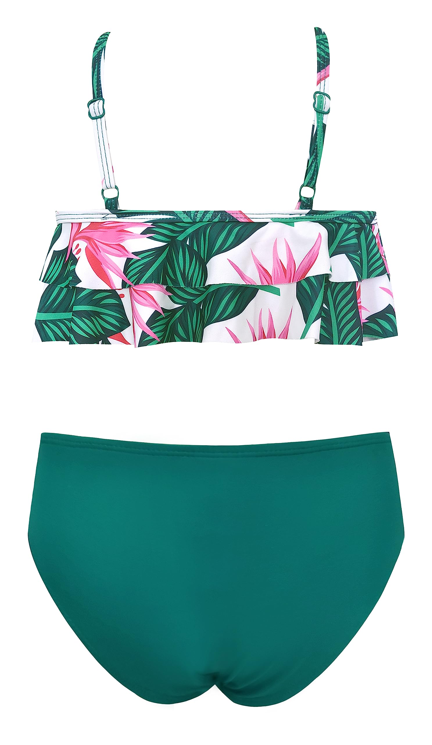 SHEKINI Ajustable Traje de Baño Dos Piezas para Niñas Estampado Irregulares Volant Top de Bikini Triángulo Bikini Bottom Bikini Set
