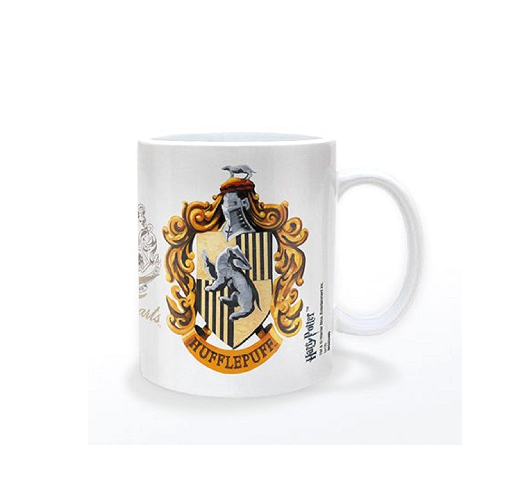 Harry Potter Hufflepuff and Hogwarts Crest Ceramic Mug in Presentation Box - Official Merchandise