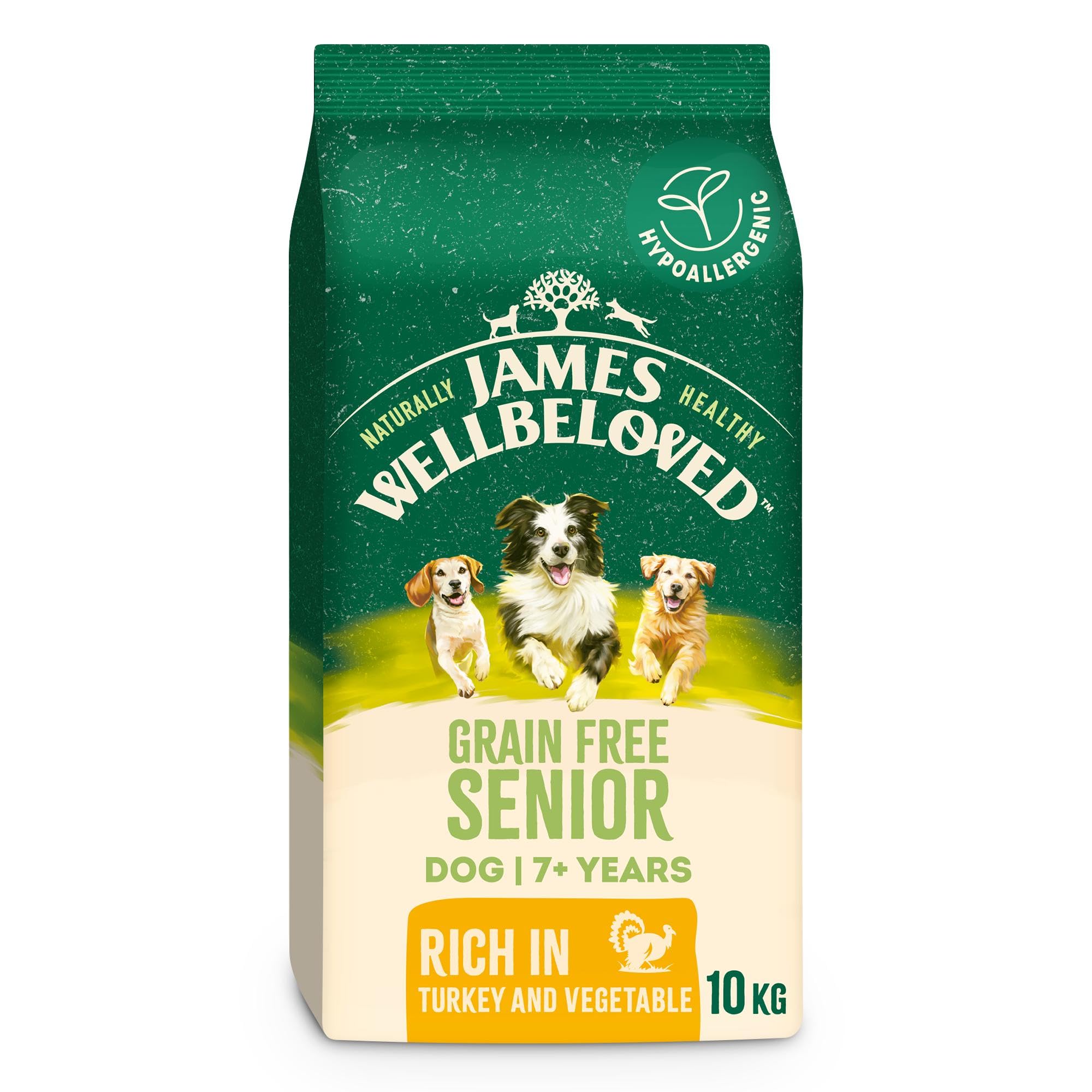 James Wellbeloved Dog Senior Hypoallergenic Dry Food Grain Free Turkey 10 kg
