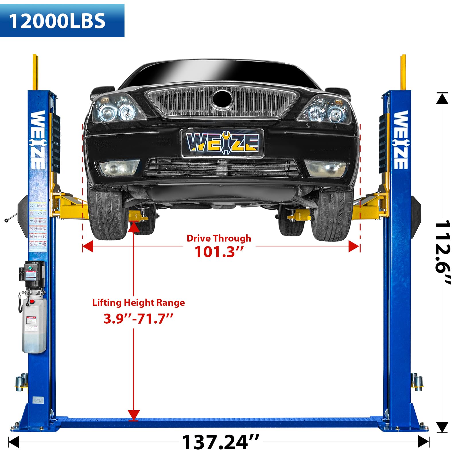 Weize 2 Post Automotive Car Lift - Image 3