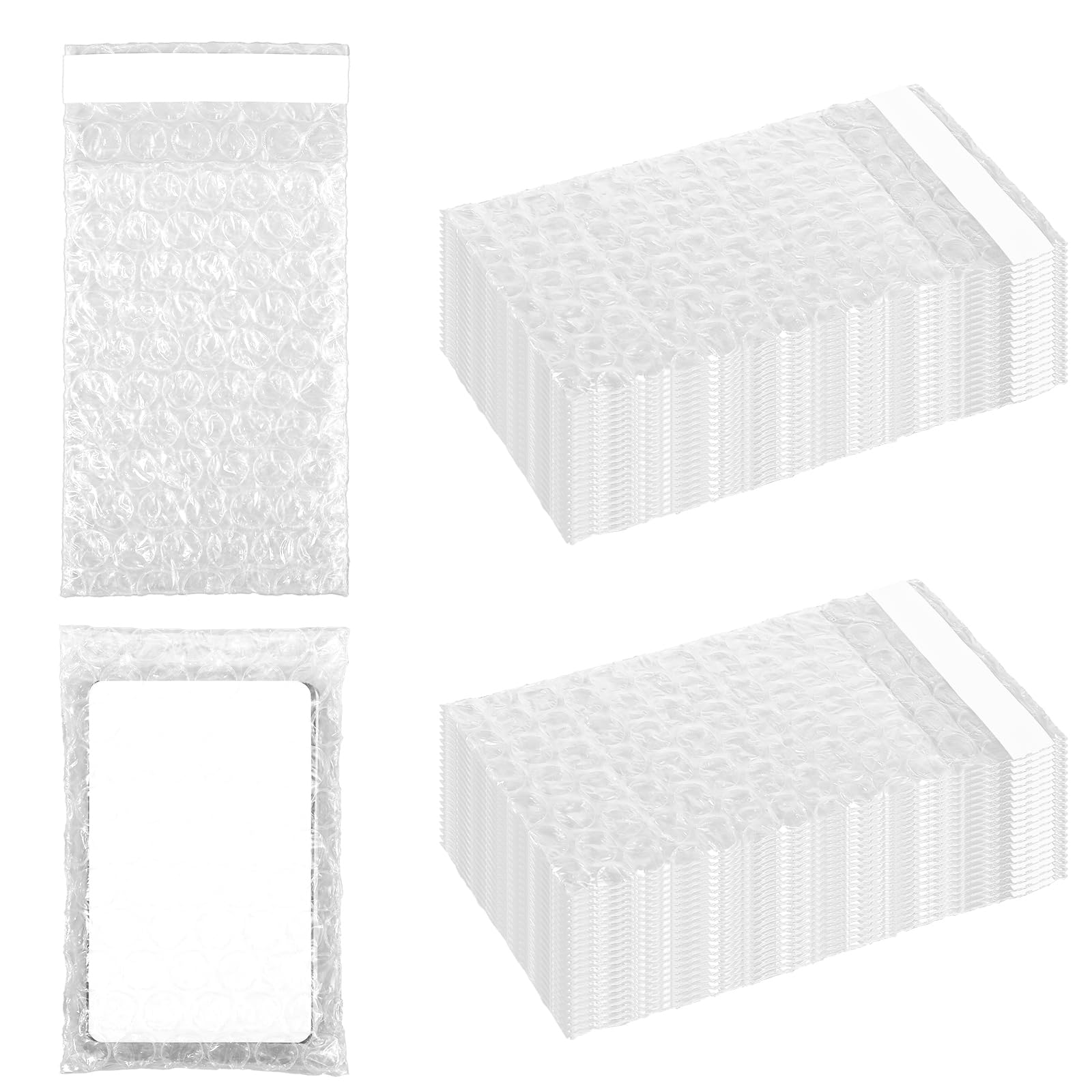Lot de 300 petits sacs à bulles de 6 x 10 cm, sacs transparents auto-scellants, sacs de protection à double paroi, sacs en mousse résistants aux chocs pour l'expédition