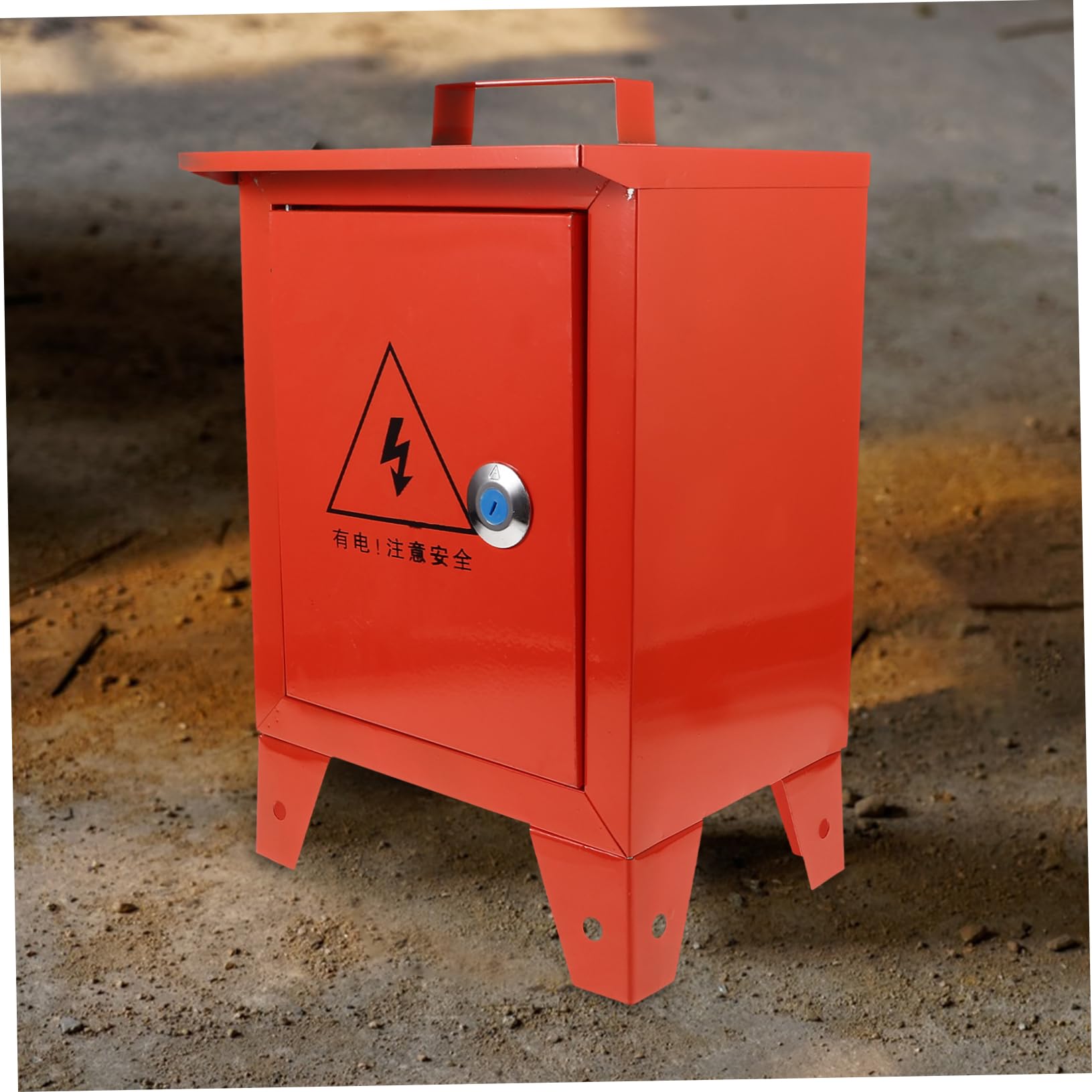 Caja Eléctrica Portátil de Metal Rojo para Obra Exterior E Interior | Protección de Distribución Temporal, Construcción Robusta, Acabado Fácil de Limpiar, Uso en Taller