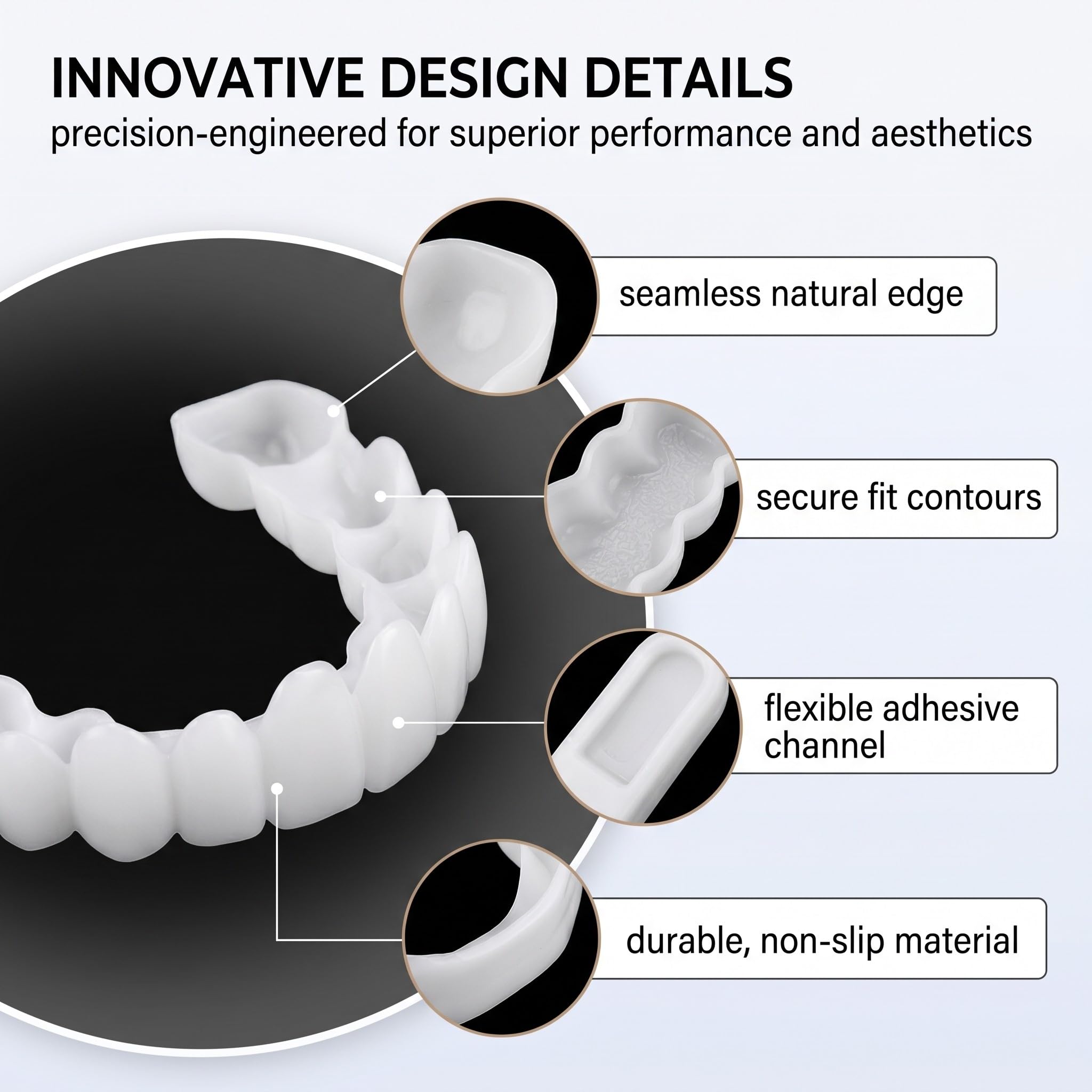Faccette Denti 2 Coppie, Sistema Adesivo Sicuro per Denti Imperfetti, Trasformazione Sorriso Senza Dolore, Protesi Dentarie Temporanee per Uomini e Donne, Nuovo Arrivo