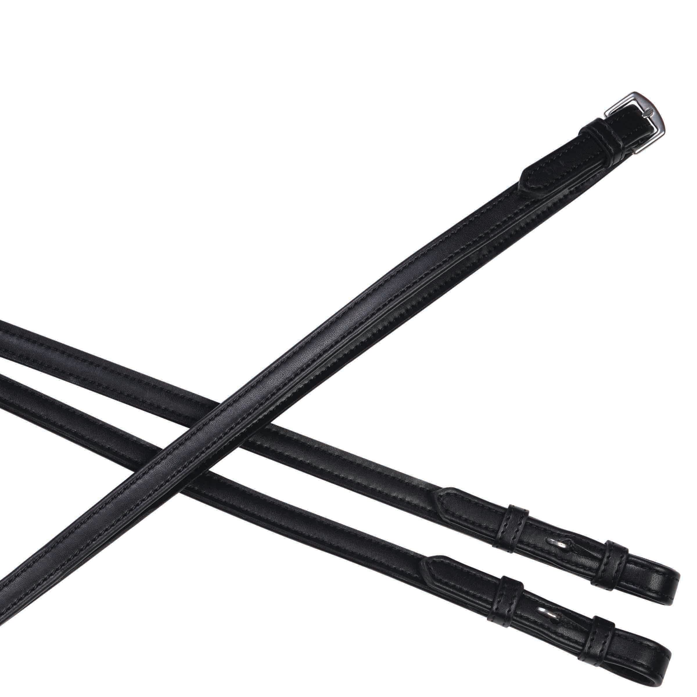 Collegiate Syntovia+ Plain Flat Reins, Black, 54"
