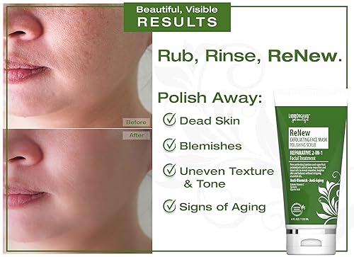 Miniatura 2 de LuxeOrganix Lavado facial exfoliante para mujer exfoliante suave para limpiador facial lavado facial antienvejecimiento para piel grasa un