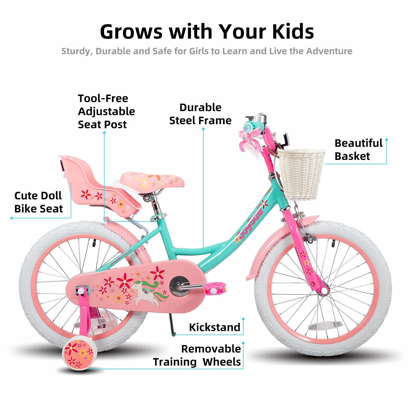 Girls Bikes Ages 5-8 JOYSTAR Unicorn Bike For Girls (12-18 Inch