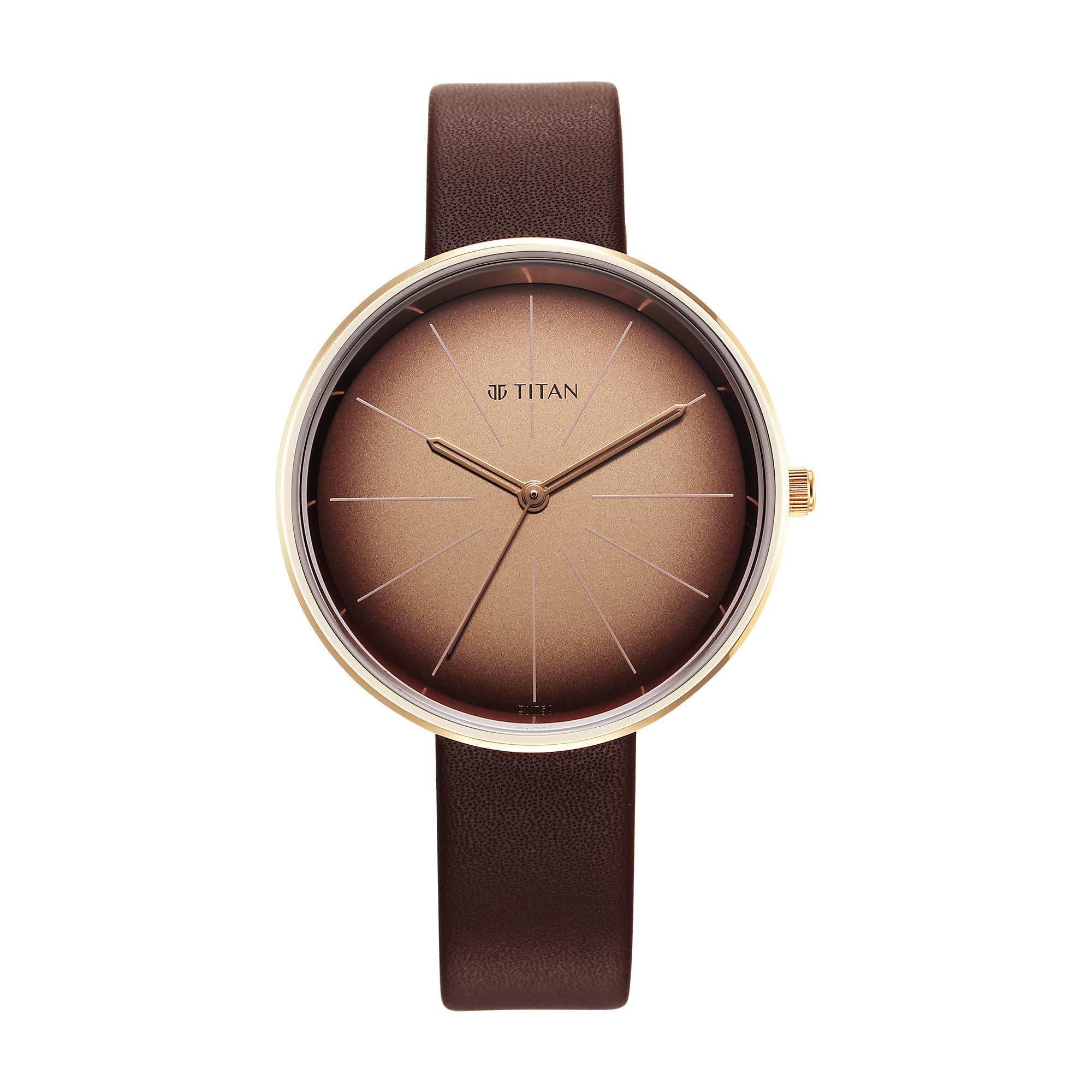 Titan Stackables Quartz Analog Gradient Brown Dial Brown Leather Strap Watch for Women - 2718WL01F-image-5