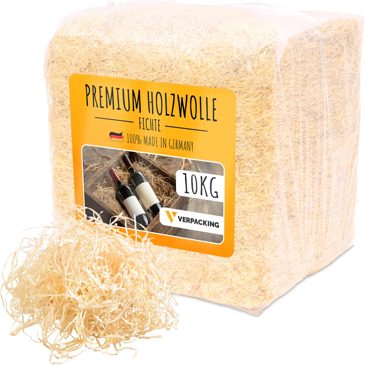 verpacking Laine de bois de sapin (quantité au choix) – Matériau de remplissage pour cadeaux et colis, décoration – Qualité premium 10 kg