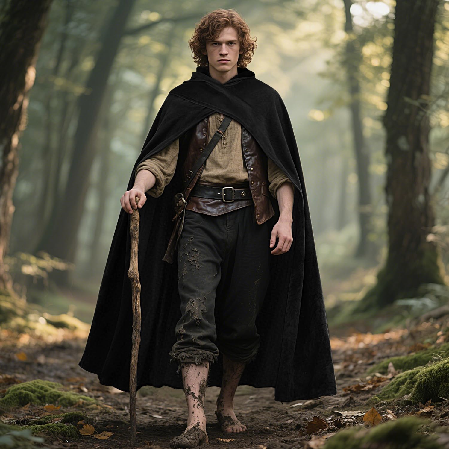 keland Średniowieczna peleryna z kapturem, renesansowa peleryna z kapturem, kostium Hobbit