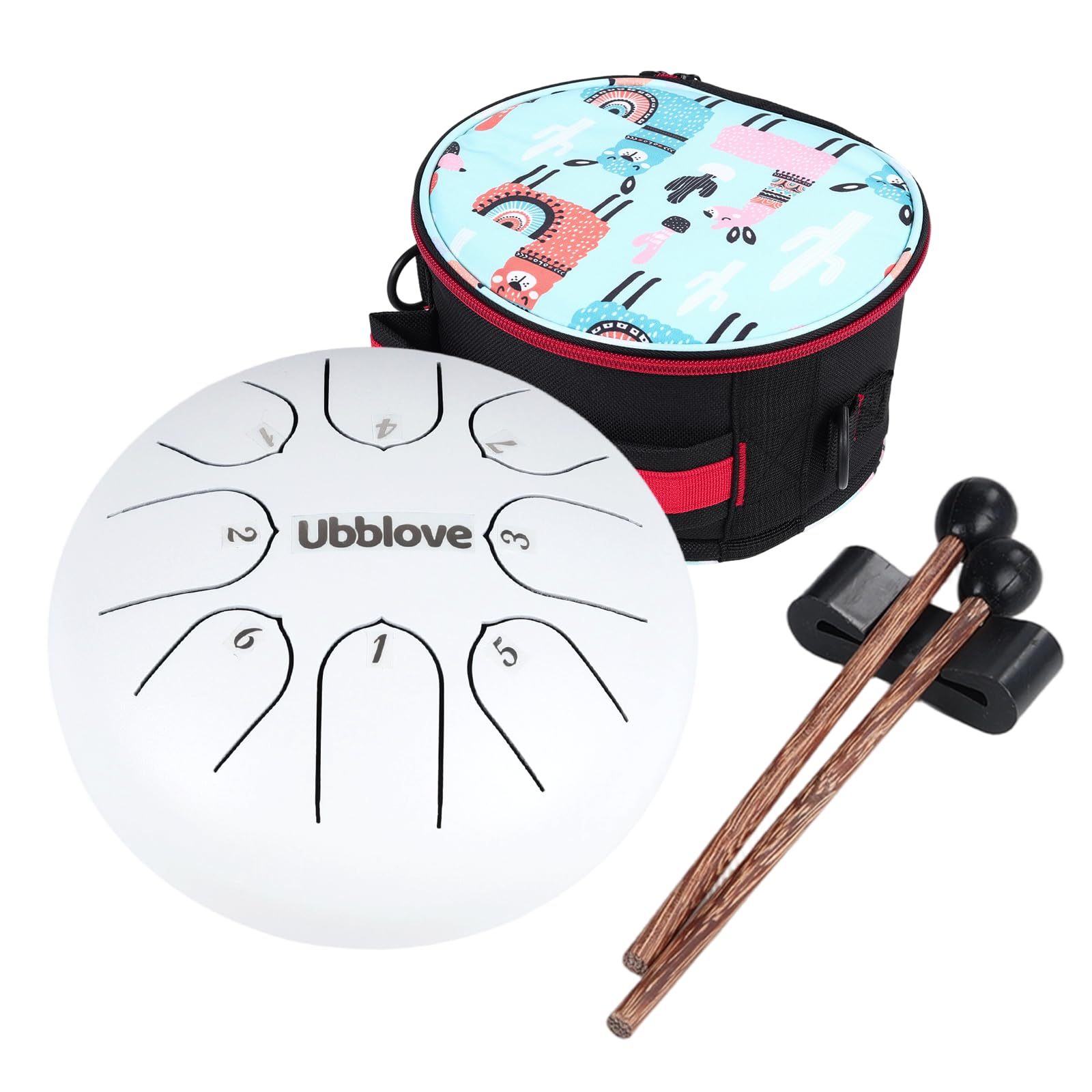 Ubblove Steel Tongue Drum for Kids: 6 Inch 8 Note Rain Drum for Beginners