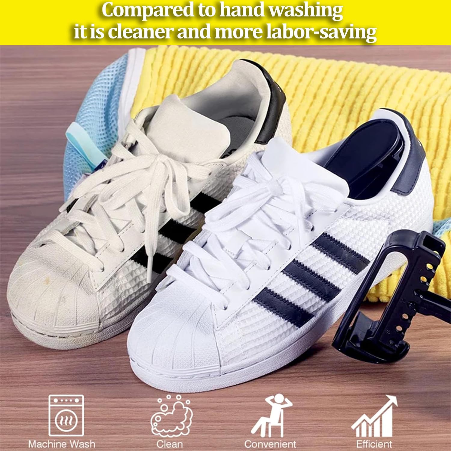 Confezione da 2 sacchetti per lavare le scarpe, per lavatrice, riutilizzabili, per tutti i tipi e dimensioni di scarpe