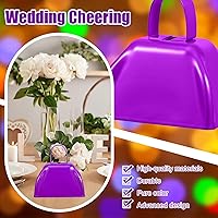 Vista 4 de Boao 100 cencerros de metal con asa para eventos deportivos, campanas ruidosas de vacas pequeñas, campanas de llamada para bodas, juegos de fútbol