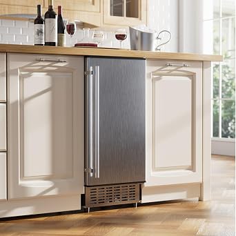 Coolake Under Counter Ice Maker Machine 120 Lbs/Day with 30 Lbs Ice Storage, 15 Built-in Freestanding Ice Maker, Self Cleaning, Gravity Drainage, Undercounter Ice Machine for Home Bar Kitchen Office
