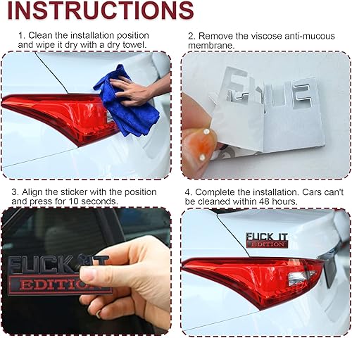 Miniatura 4 de Fuck IT Edition Emblema 3D Fender Badge Badge Decal 3D Fender Badge Calcomanía 3D de repuesto para auto camión, apto para todos los autos, se