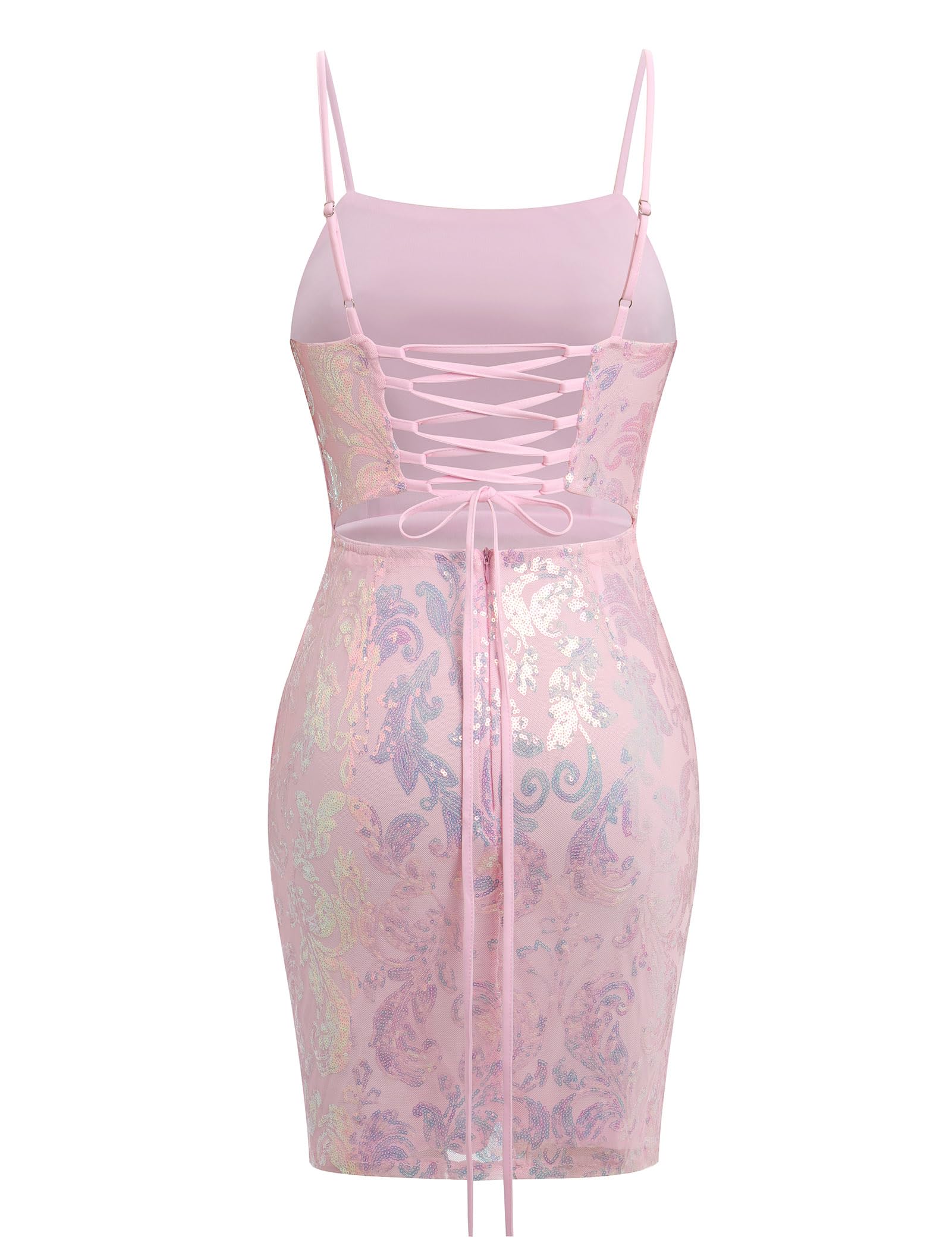 Minivestido ajustado con lentejuelas brillantes para mujer, para fiesta, graduación, regreso a casa