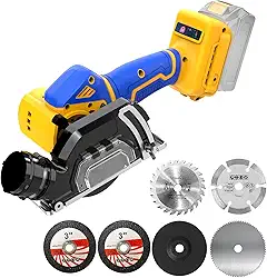 Ferramenta de corte sem fio compatível com bateria DeWalt 20 V MAX (sem bateria) Mini serra circular de 7,6 cm, compacta sem escovas com lâminas de 7,6 cm, 19000 RPM, capa removível contra poeira para