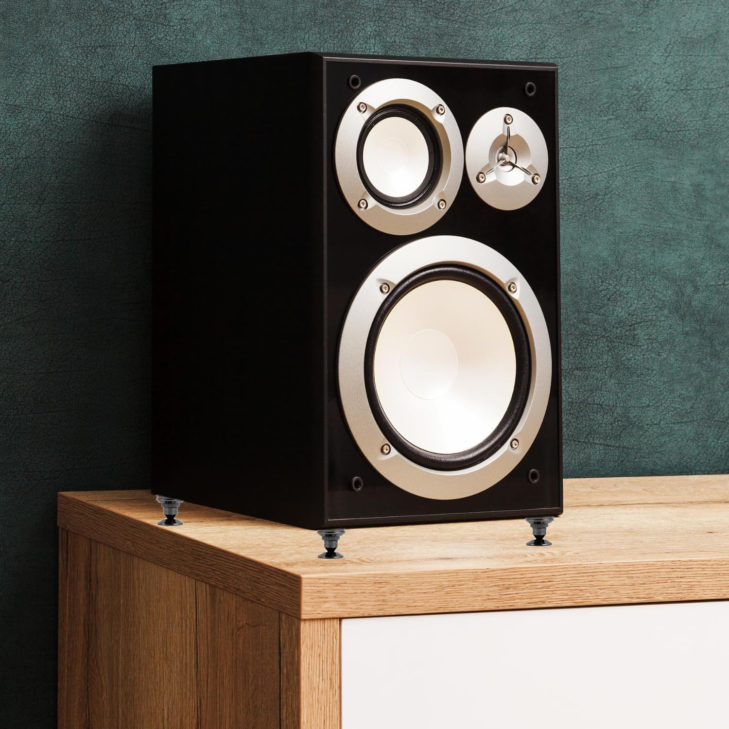 QWORK® 8 Pezzi Punte per Altoparlanti, Supporto per Altoparlanti in Ottone Placcato Oro, Supporti per Altoparlanti Antiurto per Altoparlanti di Dispositivi HiFi