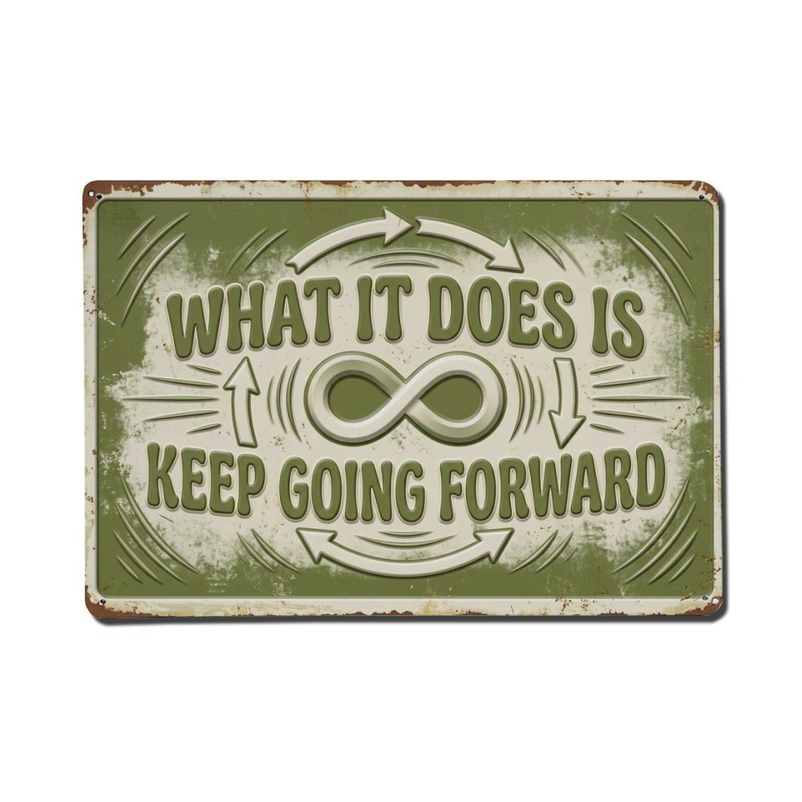 Does Keep Going Vintage Retro Motivational Slogans Vintage Metal Tin Sign Plaque Wall Decor for Cafe, Club, Garden Metal Poster 8x12Inch
