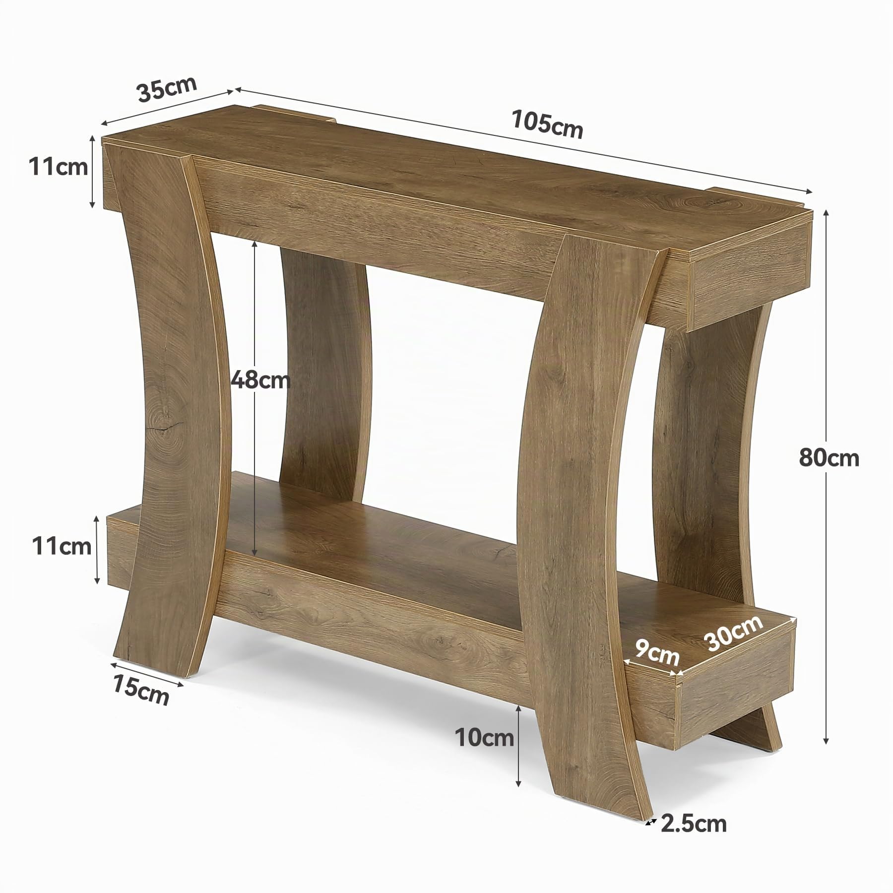 Tribesigns Mesa consola de 120 cm con espacio de almacenamiento, mesa de pasillo de 2 niveles con estante