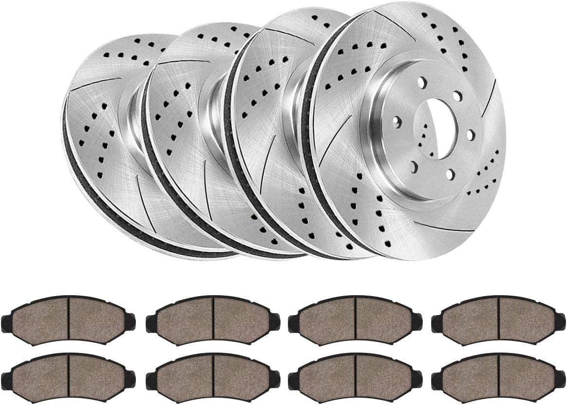 XLBRAKE Front & Rear Brake Rotors and Brake Pads Automotive Brake Kits For Ford F-150 FX2 FX4 King Ranch Lariat Limited Platinum SSV STX Tremor XL XLT