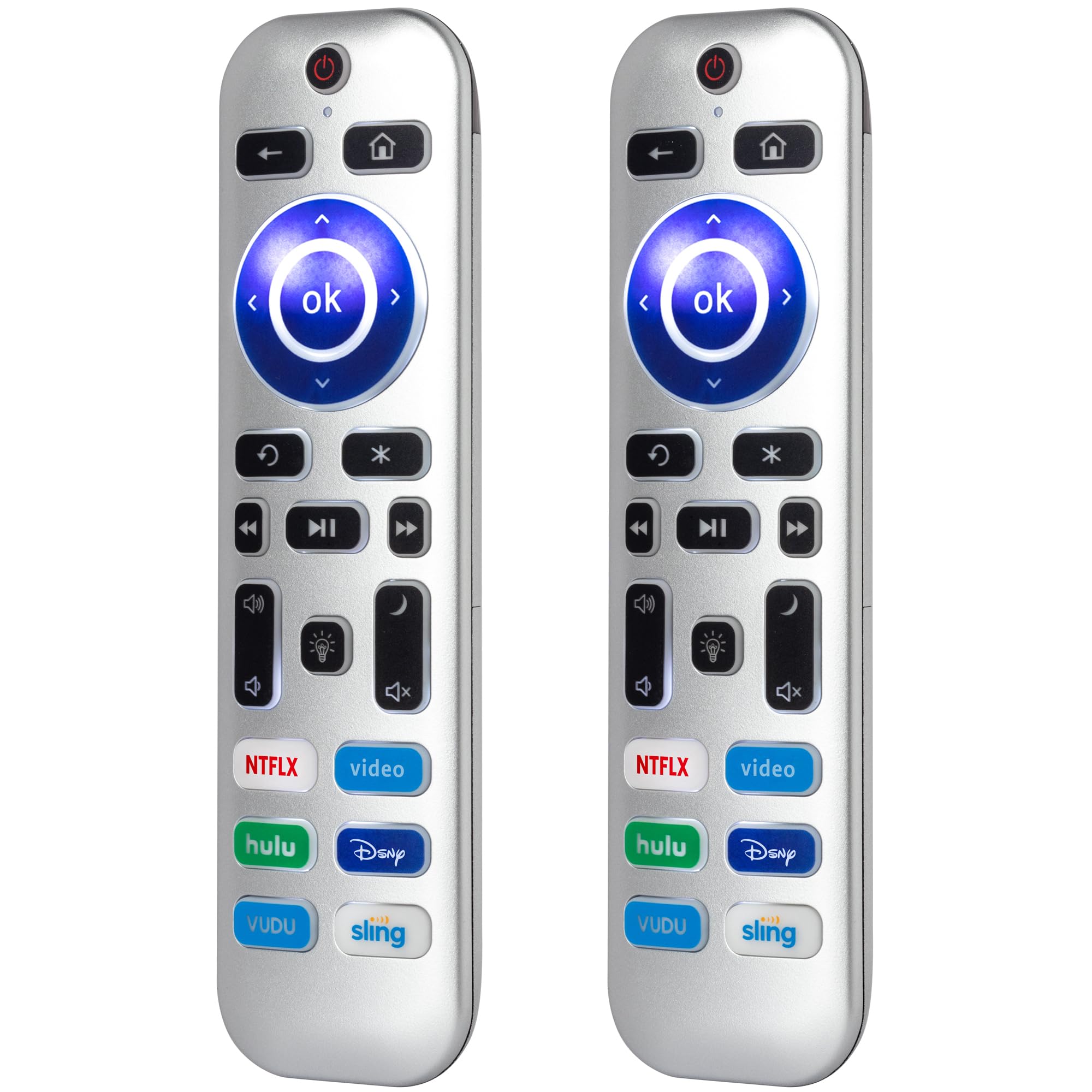 Photo 1 of TGHCP Backlit Remote Control for Roku TVs - Silver