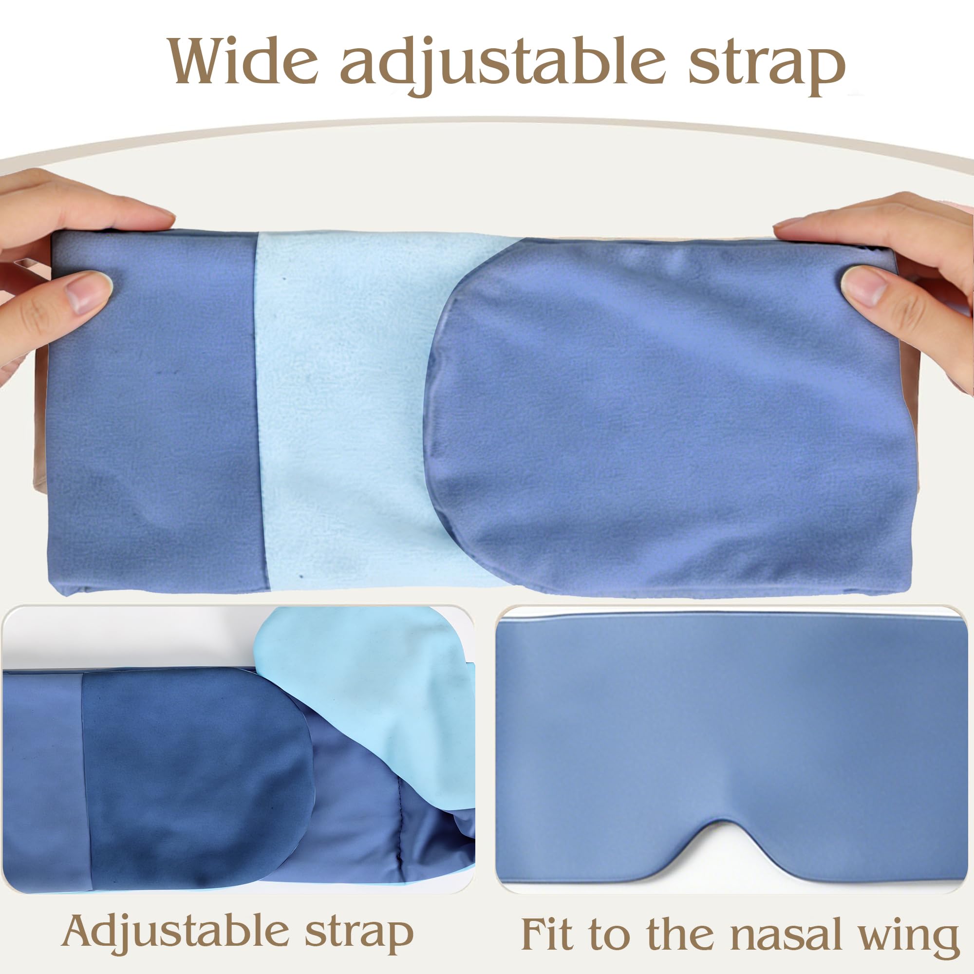 Weighted Sleep Mask for Side Sleepers, 100% Blackout Eye Mask for Sleeping with Adjustable Strap, Dual-Sided Cooling Silk & Warm Cotton Blindfold, Zero Pressure Eye Cover for Travel, Nap & Yoga — Amazon image 6