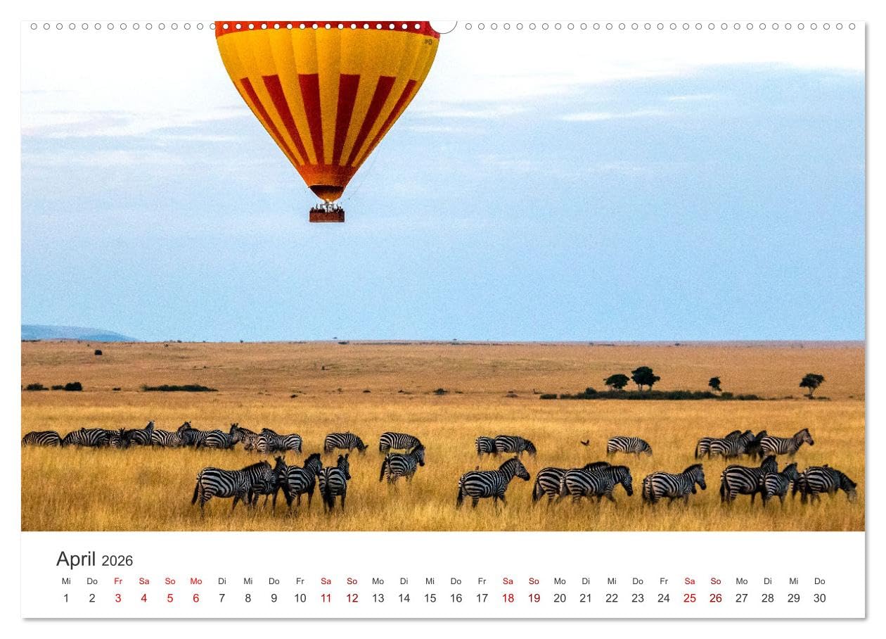 Kenia - Eine Safari durch unberührte Natur. (Wandkalender 2026 DIN A2 quer), CALVENDO Monatskalender: 12 hevorragende Aufnahmen aus Kenia. (CALVENDO Orte)