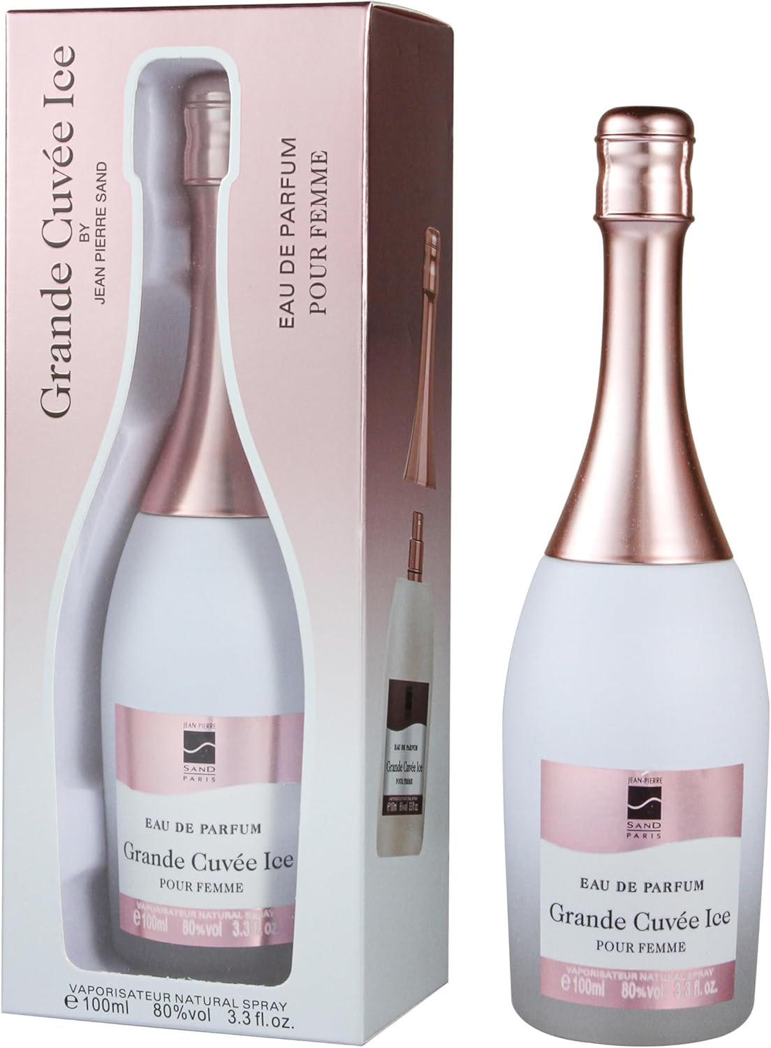 Jean-Pierre Sand – Grand Cuvée Ice – Eau de Parfum, 100 ml – Parfum voor vrouwen in de flacon voor verzamelaars, ideaal als cadeau – damesparfum in champagneflacon (Grand Cuvée Ice)