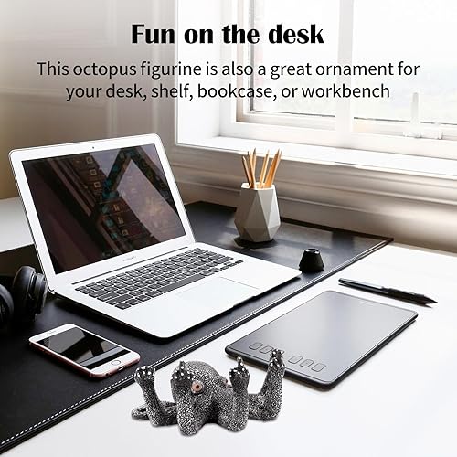 Miniatura 10 de Decoración de pulpo para acuario, vida marina artificial azul, dedos brillantes que mejoran el atractivo visual, adecuado para varias peceras