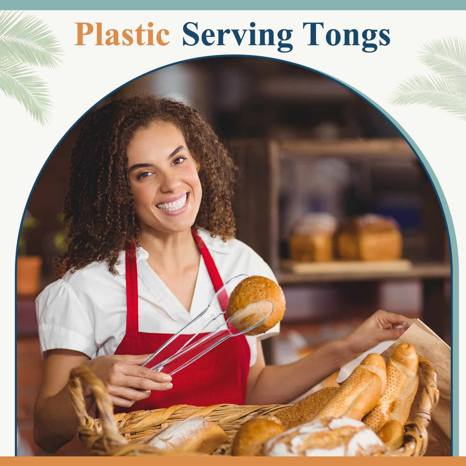 50 pinzas de plástico para servir a granel, pinzas de plástico de 9 pulgadas, pinzas desechables para servir, pinzas de ensalada de plástico resistente para bufés de cocina, barbacoa, eventos,