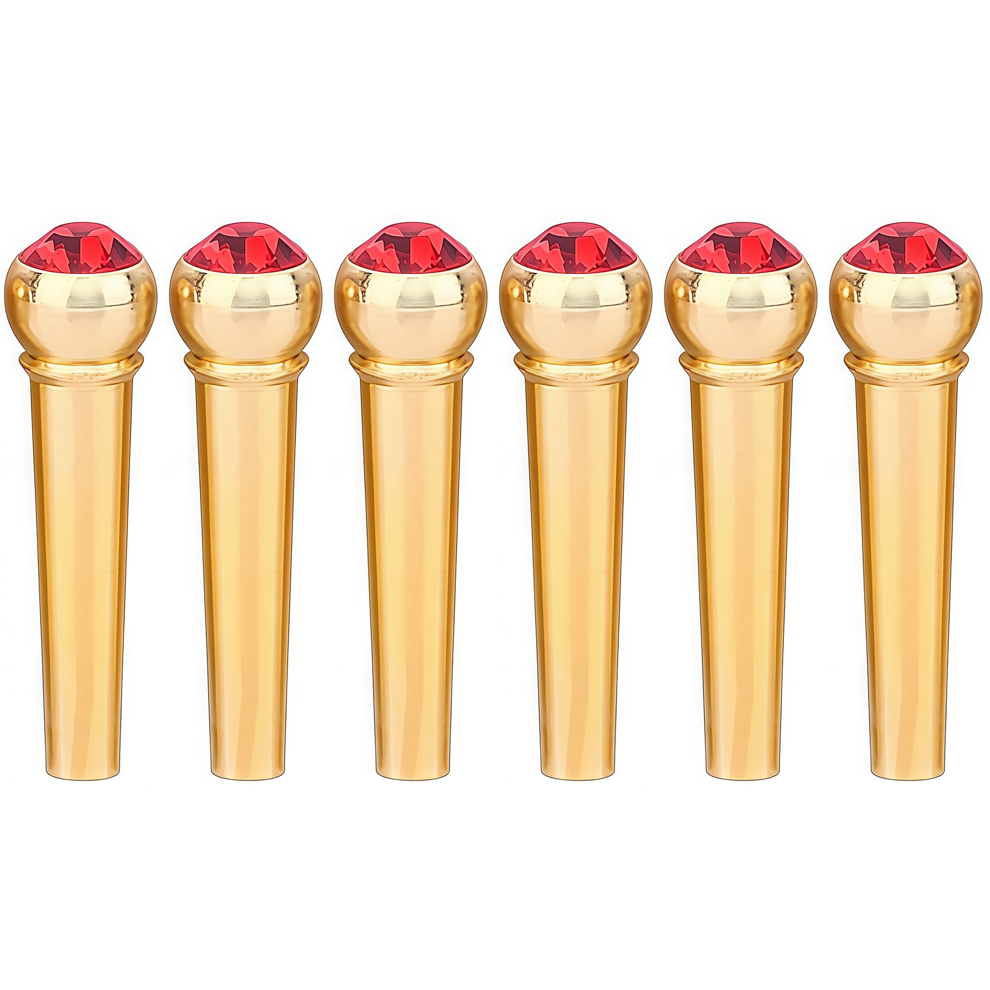Musiin Acoustic Guitar Bridge Pins String Peg Guitar Parts Replacement Pack of 6 Pieces(Red), Gold