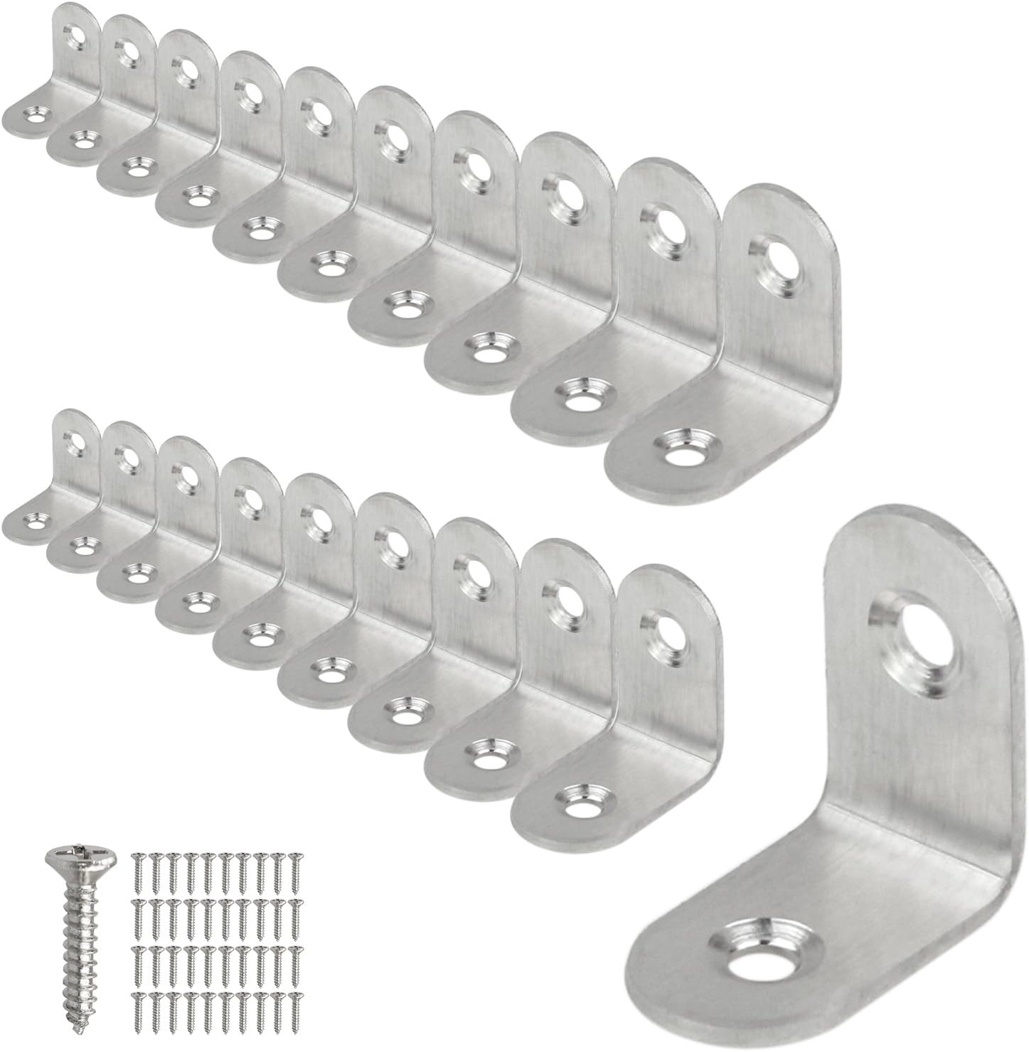 Arks Royal Corner Brace, Stainless Steel Right Angle Joint Corner Brackets Fastener, Mounting Screws Included, 20 Pack