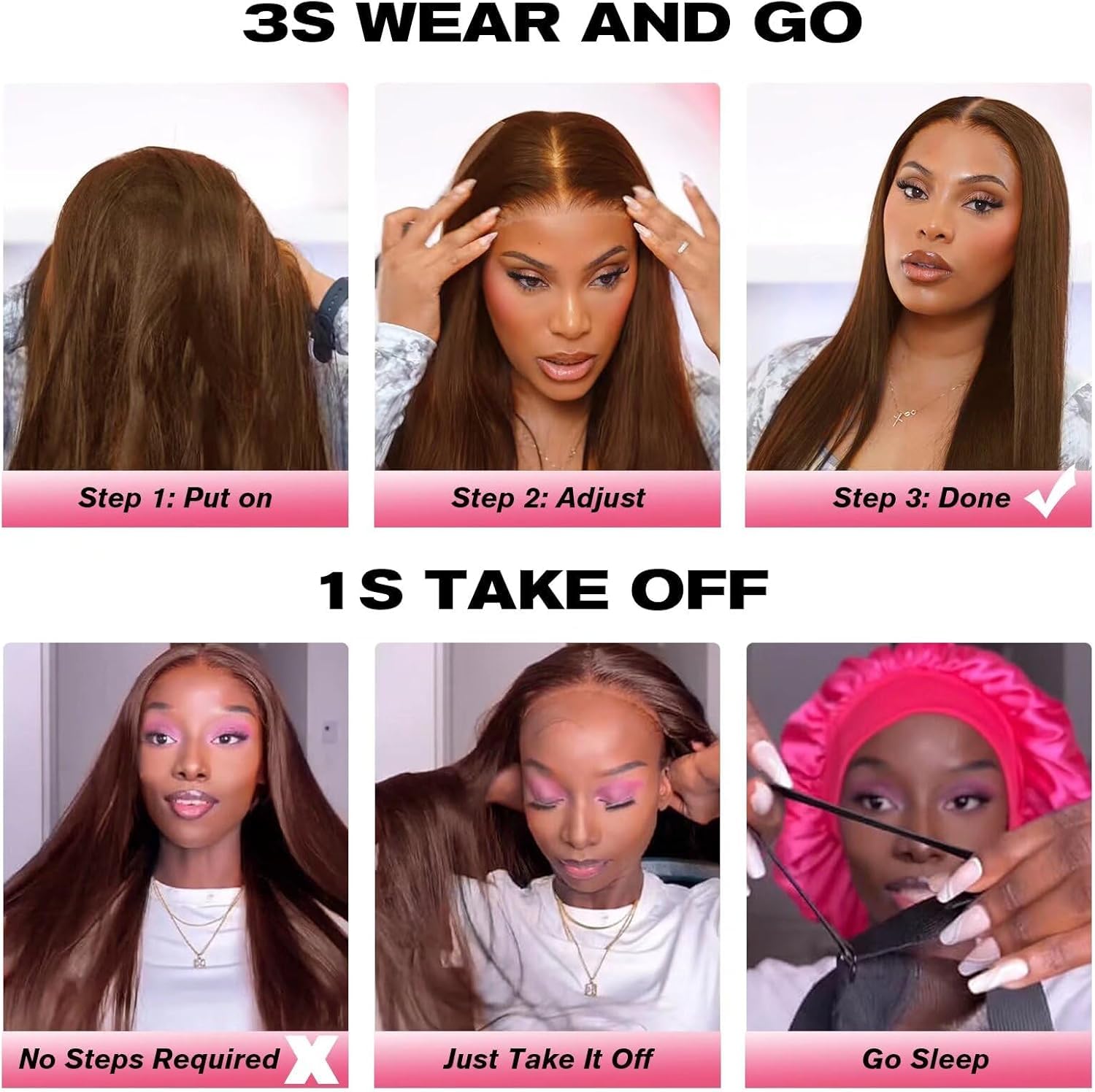 Light Brown Wigs for Women Human Hair Glueless Human Hair Wig 5x6 Pre Cut Lace Front Wigs Human Hair,Body Wave Wear And Go Glueless Wig Pre Plucked Middle Part Lace Frontal Wig 24inch - Image 4