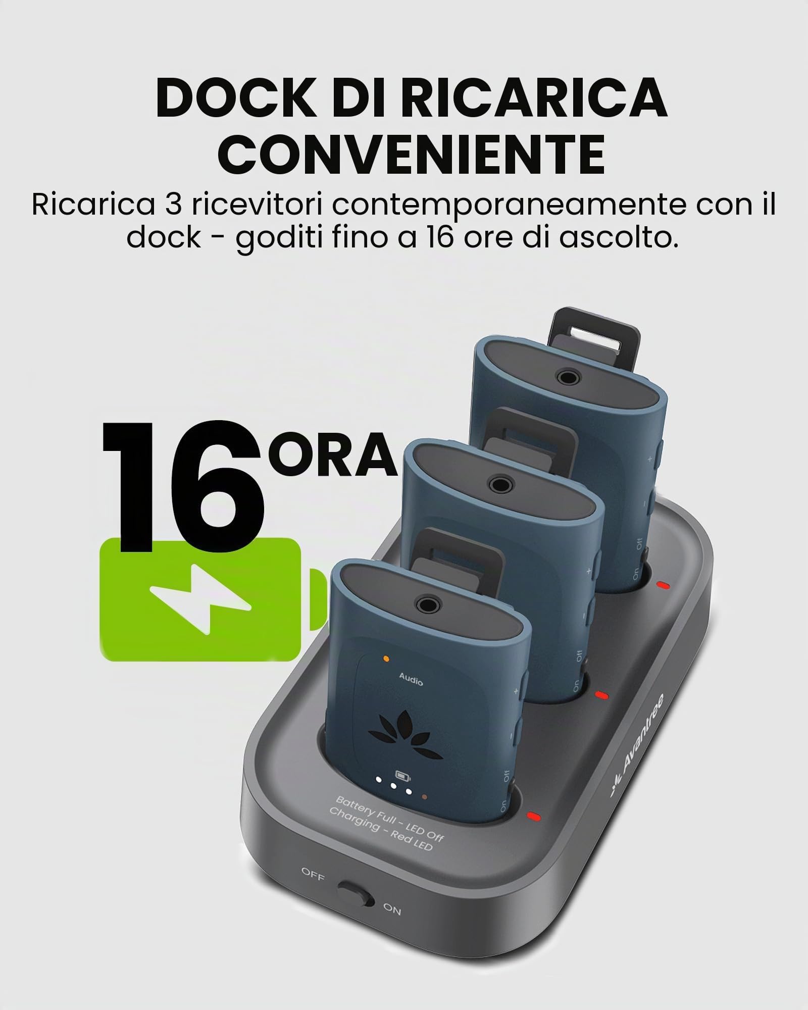 Avantree AuraPlex M3 – Sistema audio Auracast per chiese, compatibile con dispositivi Auracast, 1 trasmettitore & 3 ricevitori, espandibile, portata 100m per aule ed eventi