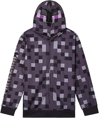 Minecraft Cosplay Fleece Zip-Up Hoodie Toddler to Big Kid