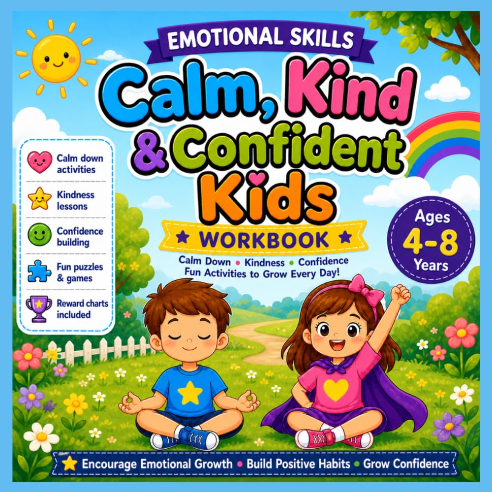 Emotional Skills Workbook for Kids Ages 4–8: Calm, Kind & Confident Activities for Social Emotional Learning