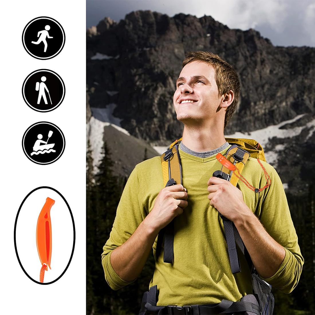 4 Silbatos De Emergencia, Silbato De Seguridad De Hasta 4000 Hz Con Cordón Reflectante Ajustable Para Kayak, Navegación, Natación, Supervivencia En El Agua, Senderismo