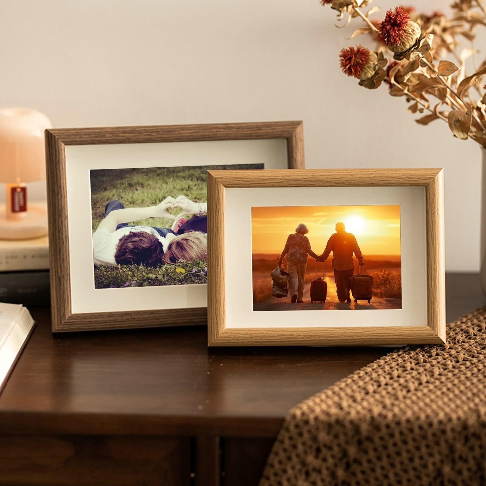 Photo Frame Engagement, Bilderrahmen Holz Rechteckig für Tischplatte Oder Wandmontage aus MDF 25x30cm