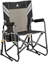 Vista 15 de GCI OUTDOOR Freestyle Rocker XL con mesa auxiliar Silla de campamento Mecedora plegable portátil con reposabrazos sólidos y duraderos, soporte Rojo