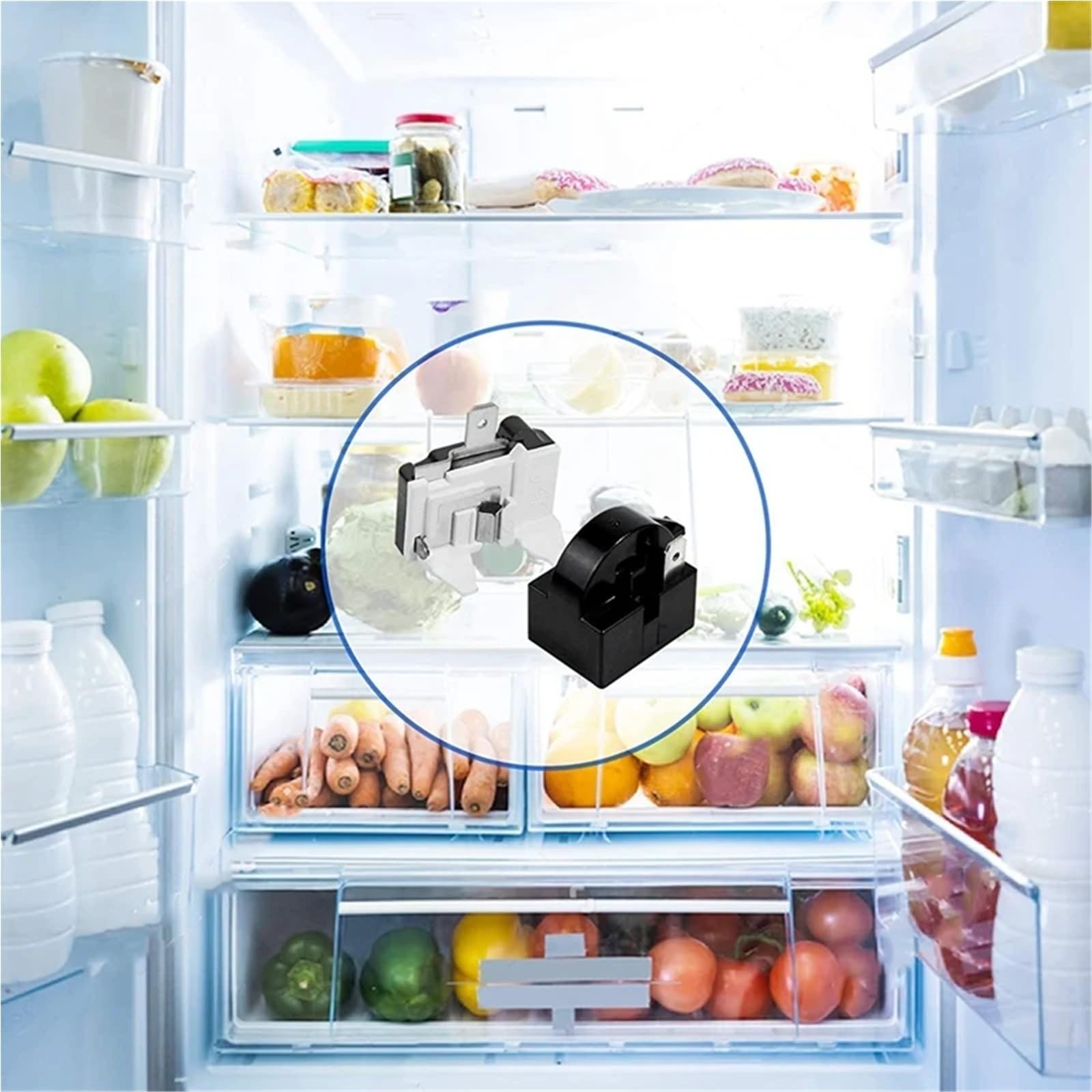 Relé De Arranque PTC For Refrigerador Y Protector Sobrecarga, A99G-8X QP2-4.7 6750C-0005P Piezas Repuesto 1 Pin, Accesorios Profesionales Mantenimiento Eléctrico For Compresores