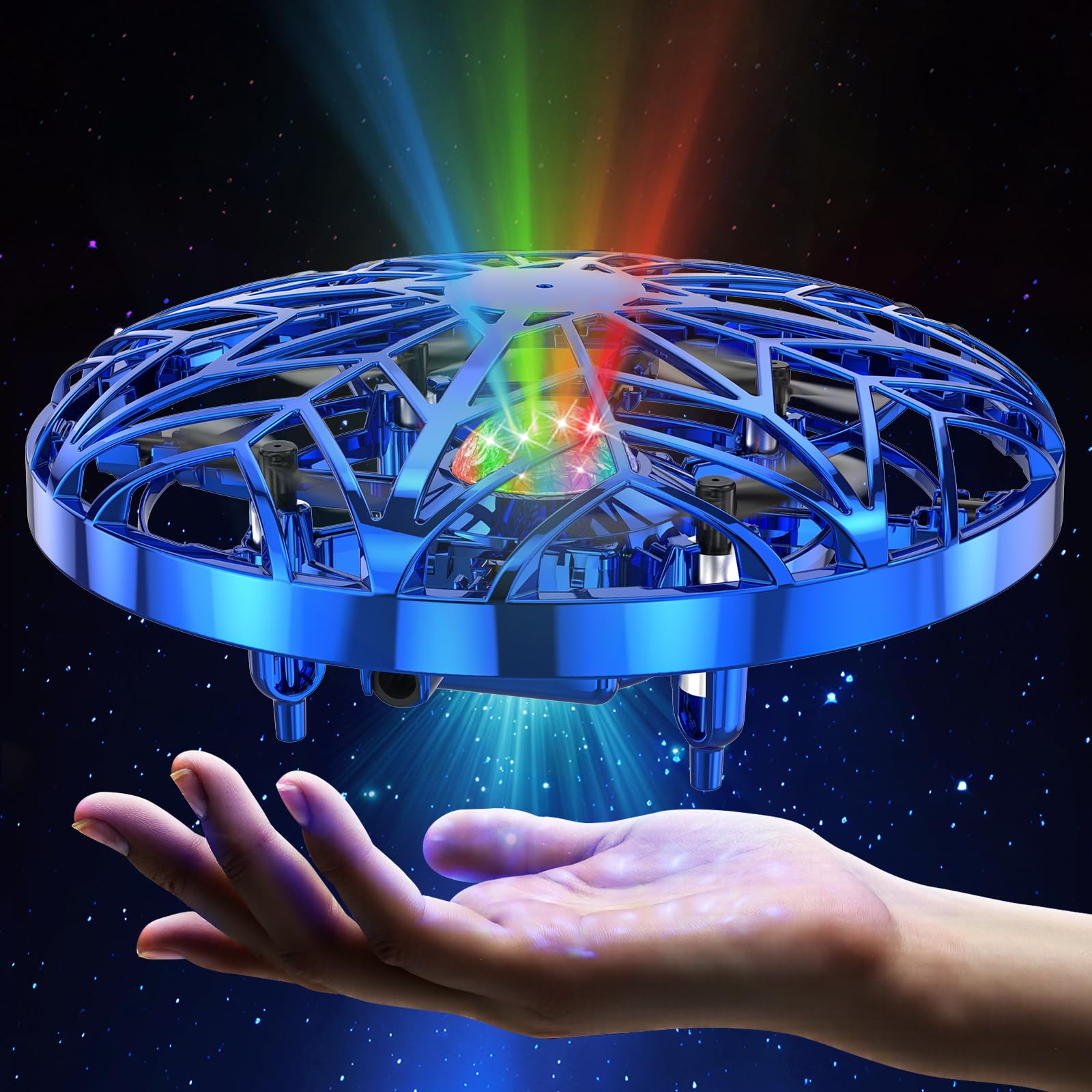 Drone manuale per bambini, Drone volante semplice con sensore di movimento AI, Drone ricaricabile per bambini da 8 a 12 e 6-8, mini quadcopter sicuro con volo automatico, rullo a 360 gradi, droni