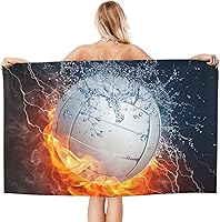 Vista 2 de VOOHDDY Toalla de playa deportiva para pelota de voleibol, grande, suave, absorbente, de secado rápido, toallas de baño de gran tamaño para baño
