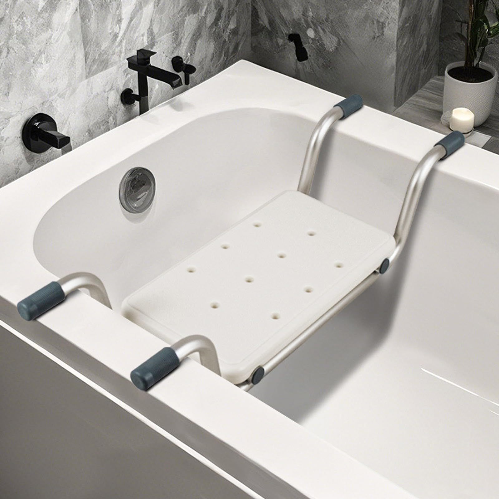 Badewannensitz Verstellbarer für Senioren - rutschfest Duschsitz Duschbank für Badewanne, Badewannenbrett mit Verstellbaren Breiten, Badebrett Badewanne für Senioren, Schwangere, Kinder