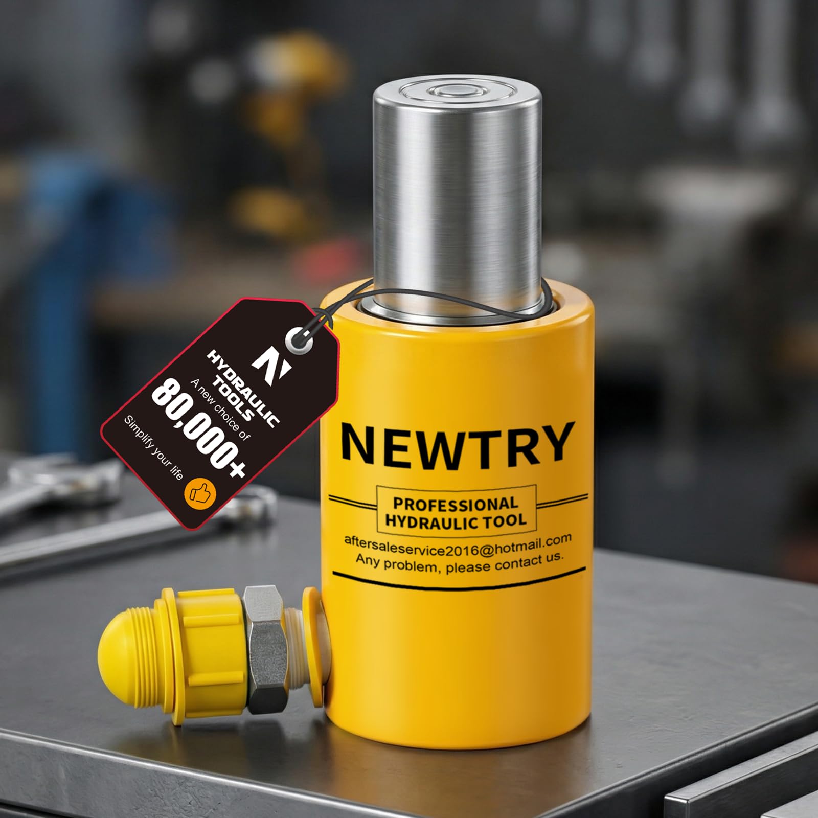 NEWTRY 10T Short Hydraulic Ram Jack, 2" Stroke Porta Power Ram Auto Retract — Amazon image 7
