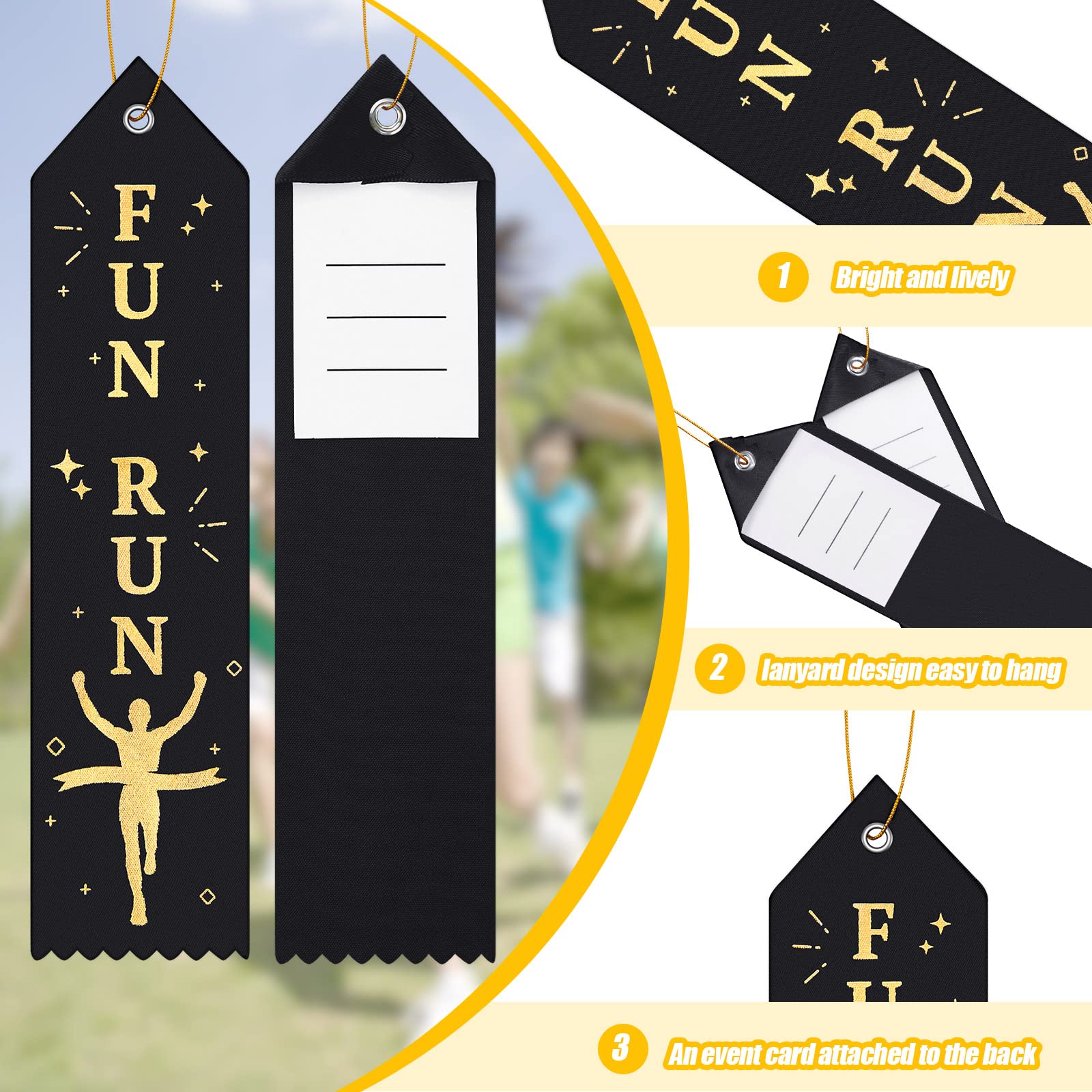 Yuxung 12-Piece Award Ribbon Set - 1st To 6th Place Rosette Ribbons For Horse Shows & Competitions