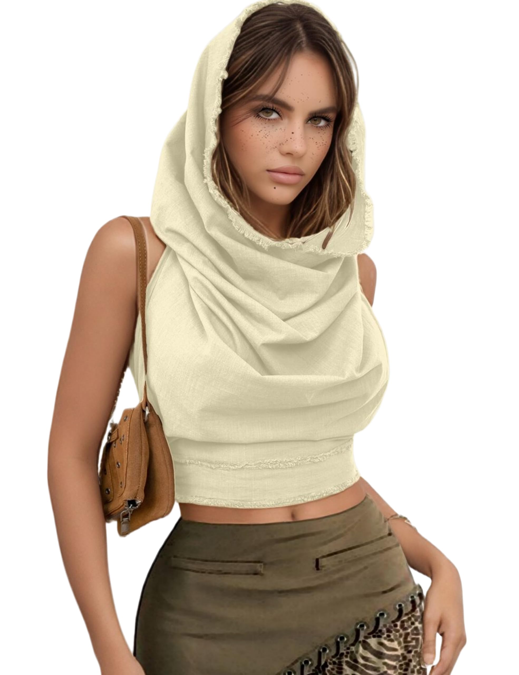 st.manrdy ST. Manrdy Women's Swim Cover Up - Halter Crop Top & Boho Sarong, 100% Cotton Beach Cover Up, One Size-picture-32