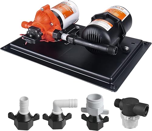 SEAFLO Sistema de Bomba de Agua y Tanque Acumulador Serie 33 - 115V, 3,3 GPM, 45 PSI, Tanque de 0,2 Galones | Reduce el Ciclado | Para Uso Marino,
